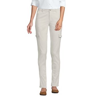 Women's Lands' End Mid Rise Slim Cargo Chino Pants