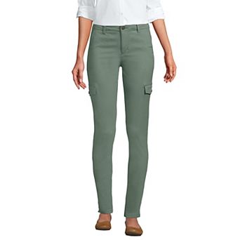 Women's Lands' End Mid Rise Slim Cargo Chino Pants