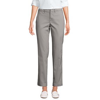 Women's Lands' End Mid Rise Classic Straight Leg Chino Ankle Pants