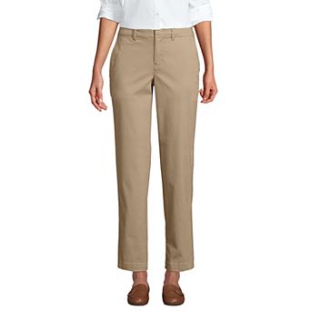 Women's Lands' End Mid Rise Classic Straight Leg Chino Ankle Pants
