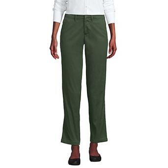 Women's Lands' End Mid Rise Classic Straight Leg Chino Ankle Pants