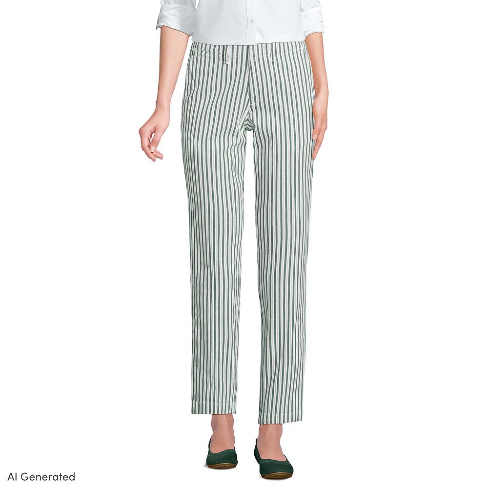 Women's Lands' End Mid Rise Classic Straight Leg Chino Ankle Pants