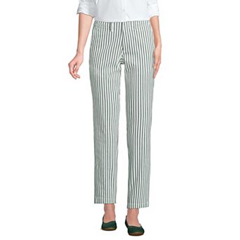 Women's Lands' End Mid Rise Classic Straight Leg Chino Ankle Pants