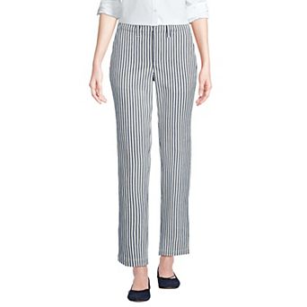Women's Lands' End Mid Rise Classic Straight Leg Chino Ankle Pants