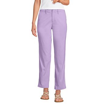 Women's Lands' End Mid Rise Classic Straight Leg Chino Ankle Pants
