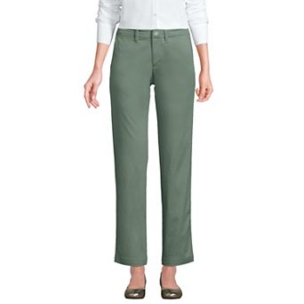 Women's Lands' End Mid Rise Classic Straight Leg Chino Ankle Pants