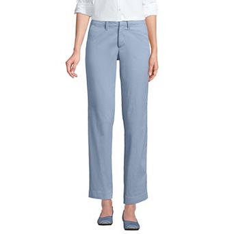 Women's Lands' End Mid Rise Classic Straight Leg Chino Ankle Pants