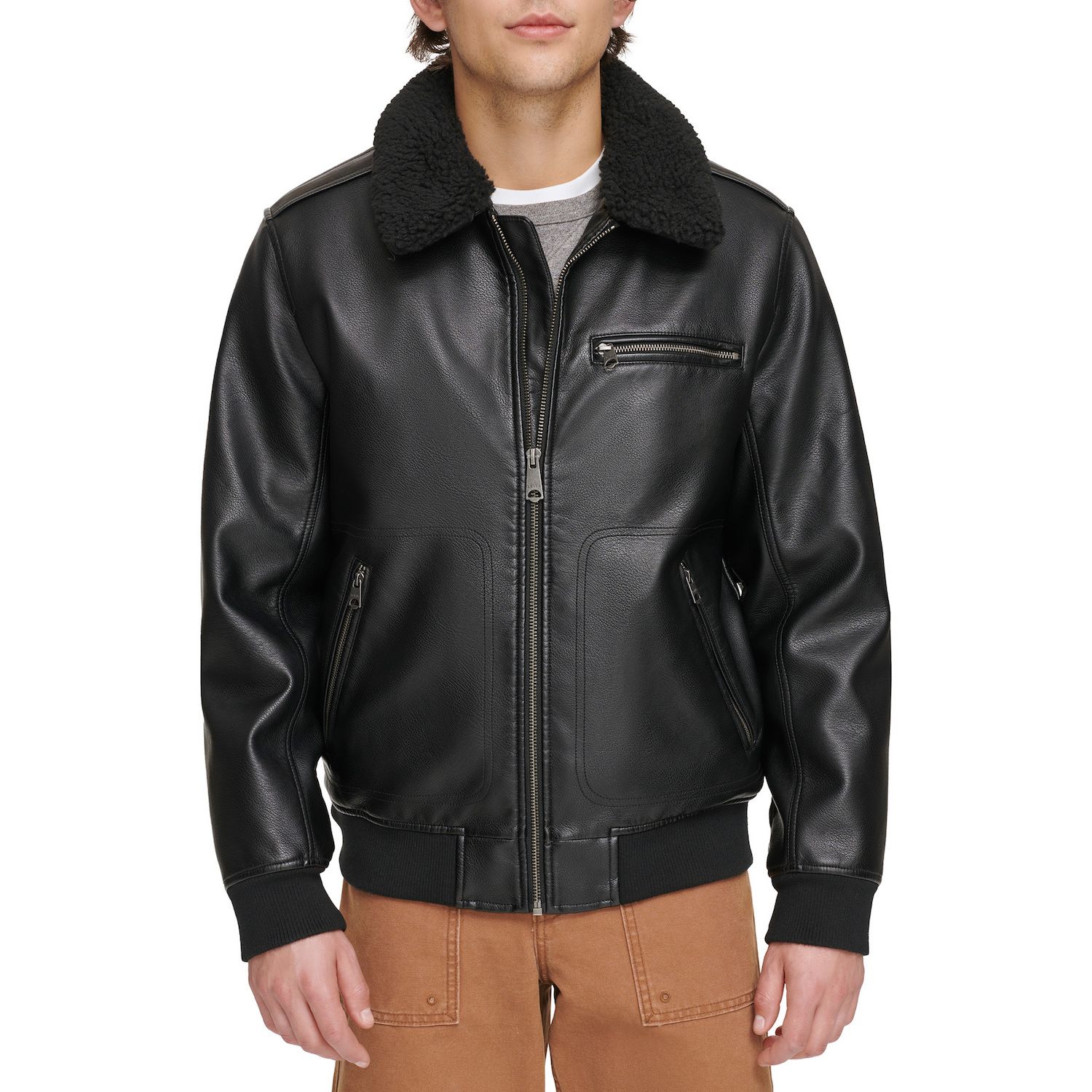 Kenneth Cole Men's Legacy Aviator Jacket With Removable Faux