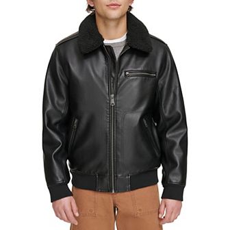 Men's Levi's® Faux Leather Sherpa Collar Aviator Bomber Jacket
