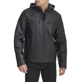 Men's Levi's® Faux Leather Hooded Racer Jacket