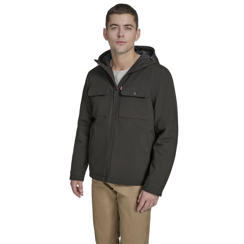Men's Levi's® Soft Shell Quilt Lined Hooded Storm Coat
