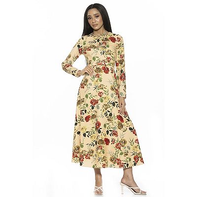 Alexia Admor Ophelia Fit and Flare Midi Dress - Beige Rose - 2 Average