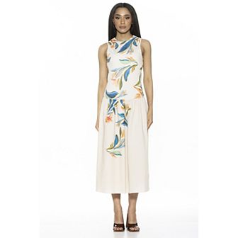 Women's ALEXIA ADMOR Lyle Crewneck Fit And Flare Midi Tank Top Dress