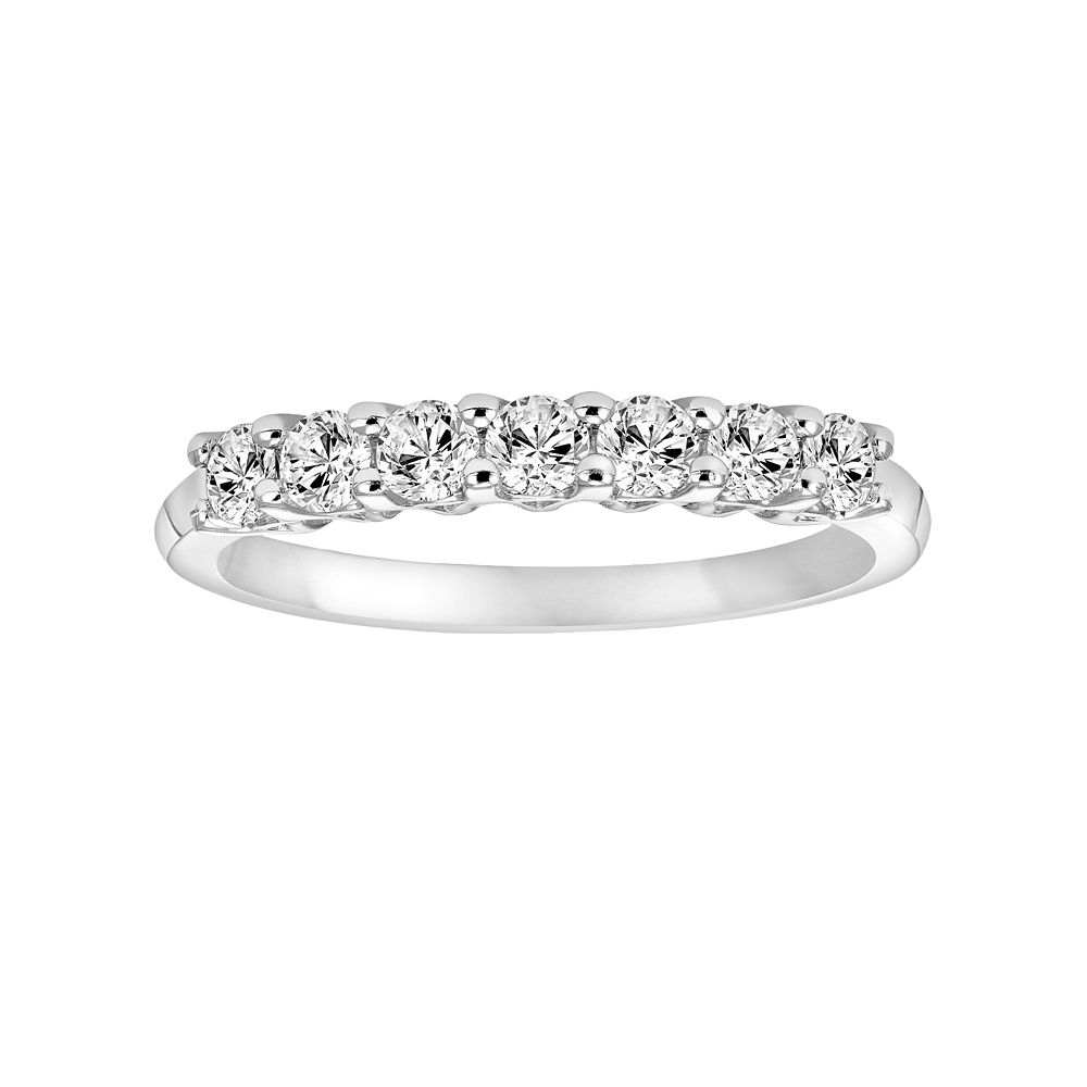 Vir Jewels 1/5 CTW Diamond Wedding Band For Women - Half Eternity Round Diamond Ring In 14K White Gold, Size 9.5