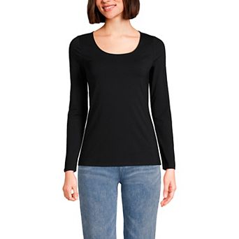 Women's Lands' End Lightweight Scoopneck Long-Sleeve Tee
