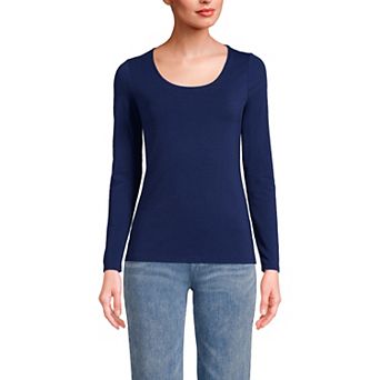 Women's Lands' End Lightweight Scoopneck Long-Sleeve Tee