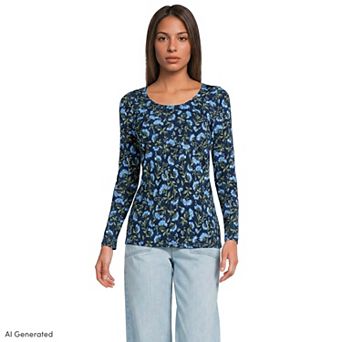 Women's Lands' End Lightweight Scoopneck Long-Sleeve Tee