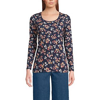 Women's Lands' End Lightweight Scoopneck Long-Sleeve Tee