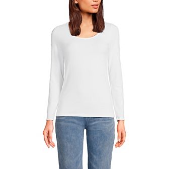 Women's Lands' End Lightweight Scoopneck Long-Sleeve Tee