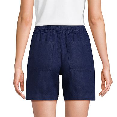 Women's Lands' End High Rise Pull-On 7-in. Linen Shorts