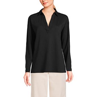 Women's Lands' End Sport Knit Johnny Collar Top