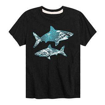 Boys 8-20 Shark Silhouette Underwater Graphic Tee