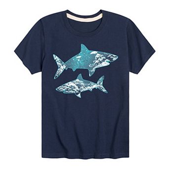 Boys 8-20 Shark Silhouette Underwater Graphic Tee