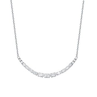 Stella Valentino Sterling Silver Lab-Created Moissanite Curved Bar Necklace