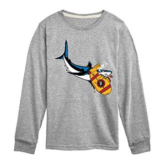 Boys 8-20 Shark Biting Submarine Long Sleeve Graphic Tee