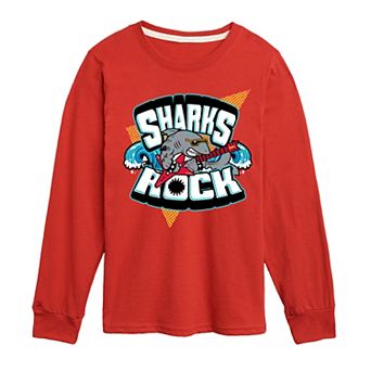 Boys 8-20 Sharks Rock Long Sleeve Graphic Tee