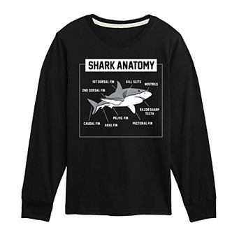 Boys 8-20 Shark Anatomy Long Sleeve Graphic Tee