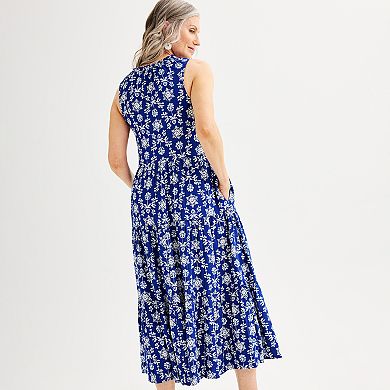 Women's Croft & Barrow Flowy Sleeveless Tiered Maxi Dress