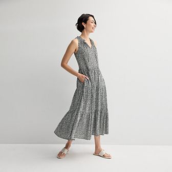 Women's Croft & Barrow® Flowy Sleeveless Tiered Maxi Dress