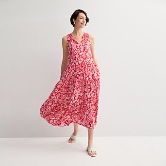 Women's Croft & Barrow® Flowy Sleeveless Tiered Maxi Dress