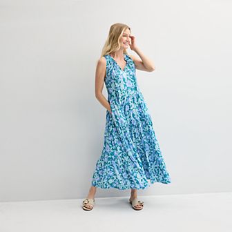 Women's Croft & Barrow® Flowy Sleeveless Tiered Maxi Dress