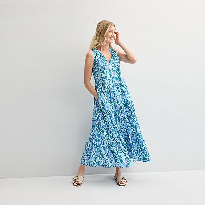 Women's Croft & Barrow® Flowy Sleeveless Tiered Maxi Dress