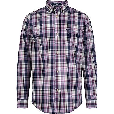 Boys 8-20 IZOD Printed Long Sleeve Stretch Button Up Shirt
