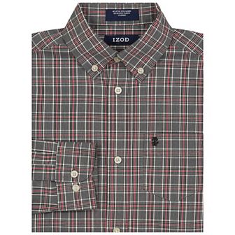 Boys 8-20 IZOD Printed Long Sleeve Stretch Button Up Shirt