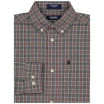 Boys 8-20 IZOD Printed Long Sleeve Stretch Button Up Shirt