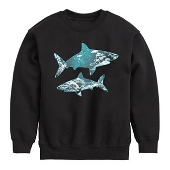 Boys 8-20 Shark Silhouette Underwater Fleece Sweatshirt