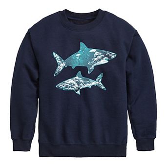 Boys 8-20 Shark Silhouette Underwater Fleece Sweatshirt