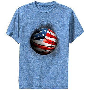 Boys 6-20 USA Flag Print Basketball Performance Graphic Tee