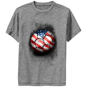 Boys USA Flag Print Soccer Ball Performance Graphic Tee