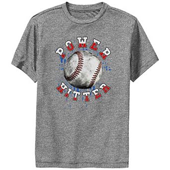 Boys Baseball Power Hitter Performance Graphic Tee