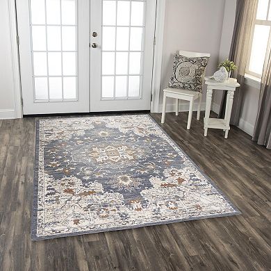 Alora Decor Otis Blue Boho Medallion Area Rug