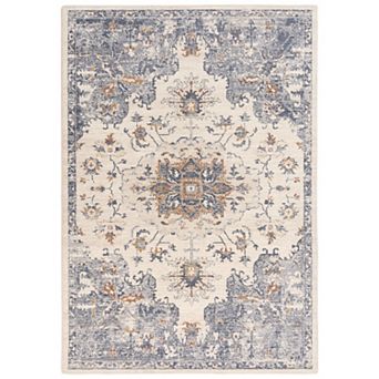 Alora Decor Paul Blue & Cream Boho Medallion Area Rug