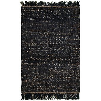 Alora Decor Nava Black Fringed Area Rug