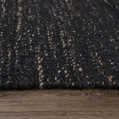 Alora Decor Nava Black Fringed Area Rug