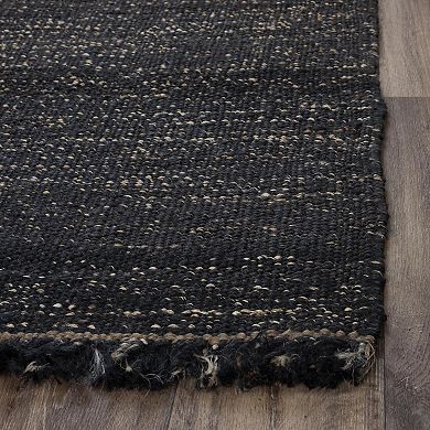 Alora Decor Nava Black Fringed Area Rug