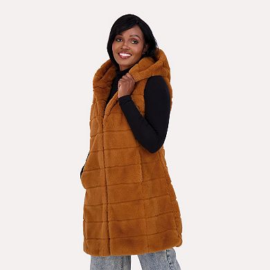 Juniors' madden girl Long Faux Fur Vest